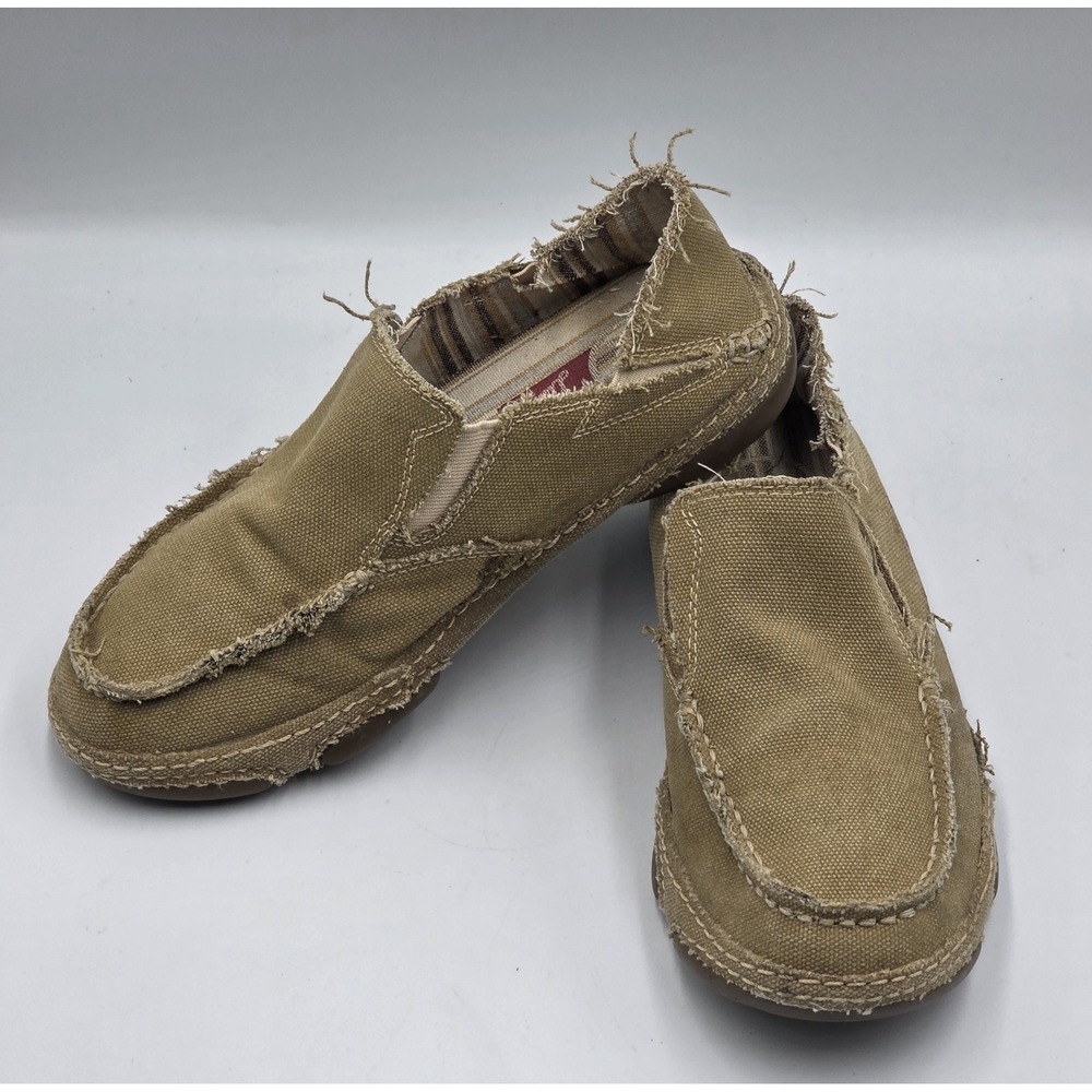 Tony Lama Lindale Slip On Shoes Mens 8 Canvas Brown Casual Loafer - Picture 6 of 11